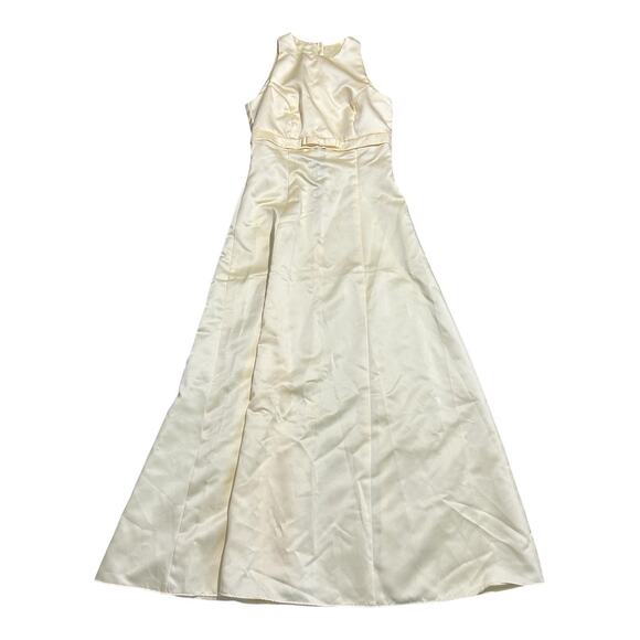 Vintage Scott McClintock Millennium 2000 Satin Dress Sz 4 Butter Yellow Gown - Picture 6 of 16